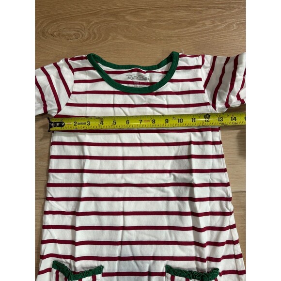 RuffleButts Girls Size 7 Red White Stripes Dress Christmas Holiday Long Sleeve - Picture 4 of 7